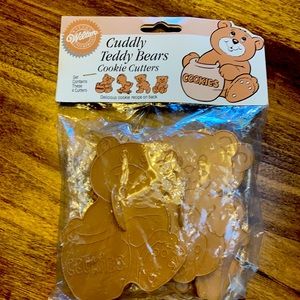 Vintage Sealed Wilton Cuddly Teddy Bears Cookie Cutters (1990) set of 4